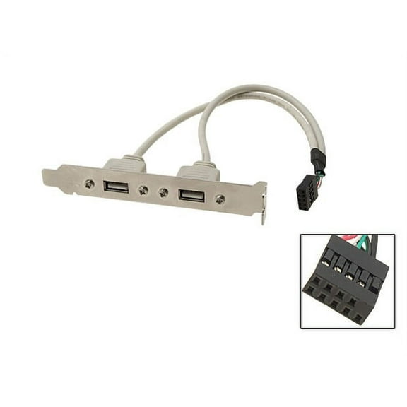 2 Port USB 2.0 Rear Bracket Extension for PC Motherboard