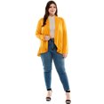 thumbnail image 5 of Pastel by Vivienne Women's Open Front Cardigan with Ruffle Detail Plus Size Mustard X-Large, 5 of 5