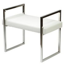 Cortesi Home Anna Contemporary Leatherette Bench, White