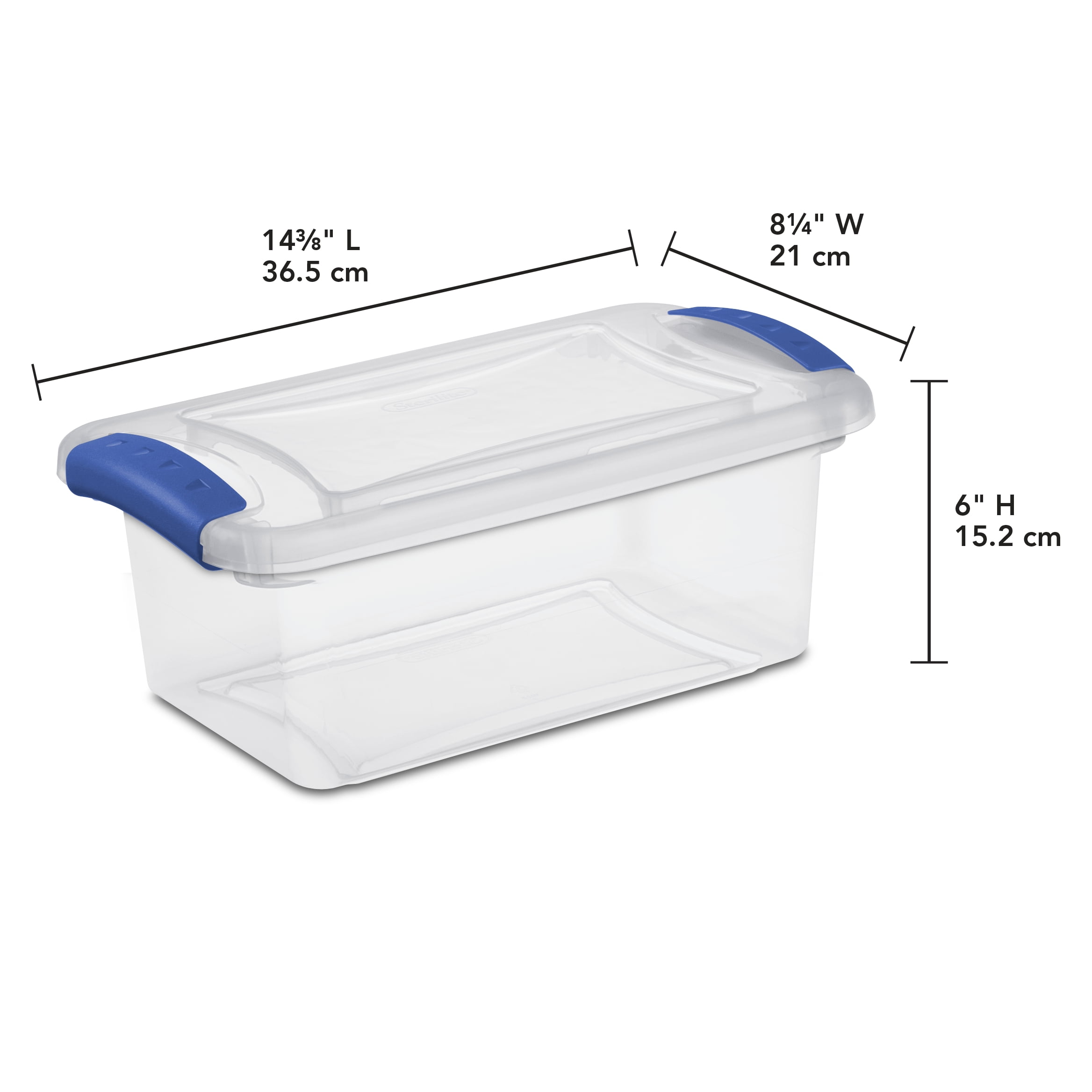 Sterilite Quart Clear Plastic Latch Box, Stadium Blue, Adult - Walmart.com