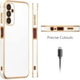 thumbnail image 3 of for Samsung Galaxy A14 5G Case Luxury Plating Case Cover Slim Lightweight Glossy Bling Phone Case Soft TPU Shockproof Bumper Case Electroplated Case,White, 3 of 10