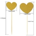 thumbnail image 2 of MLINS 12 PCS Glitter Cake Picks Birthday Wedding Love Heart Cupcake Toppers Cake Decorations Supplies Party Favors Assorted Sizes (Golden), 2 of 8