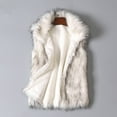thumbnail image 2 of Women Winter Waistcoat Short Type Faux Fur Turn-down Collar Cardigan Sleeveless Heat Retention Fuzzy Vest Coat Everyday Wear Work School Jacket, 2 of 7