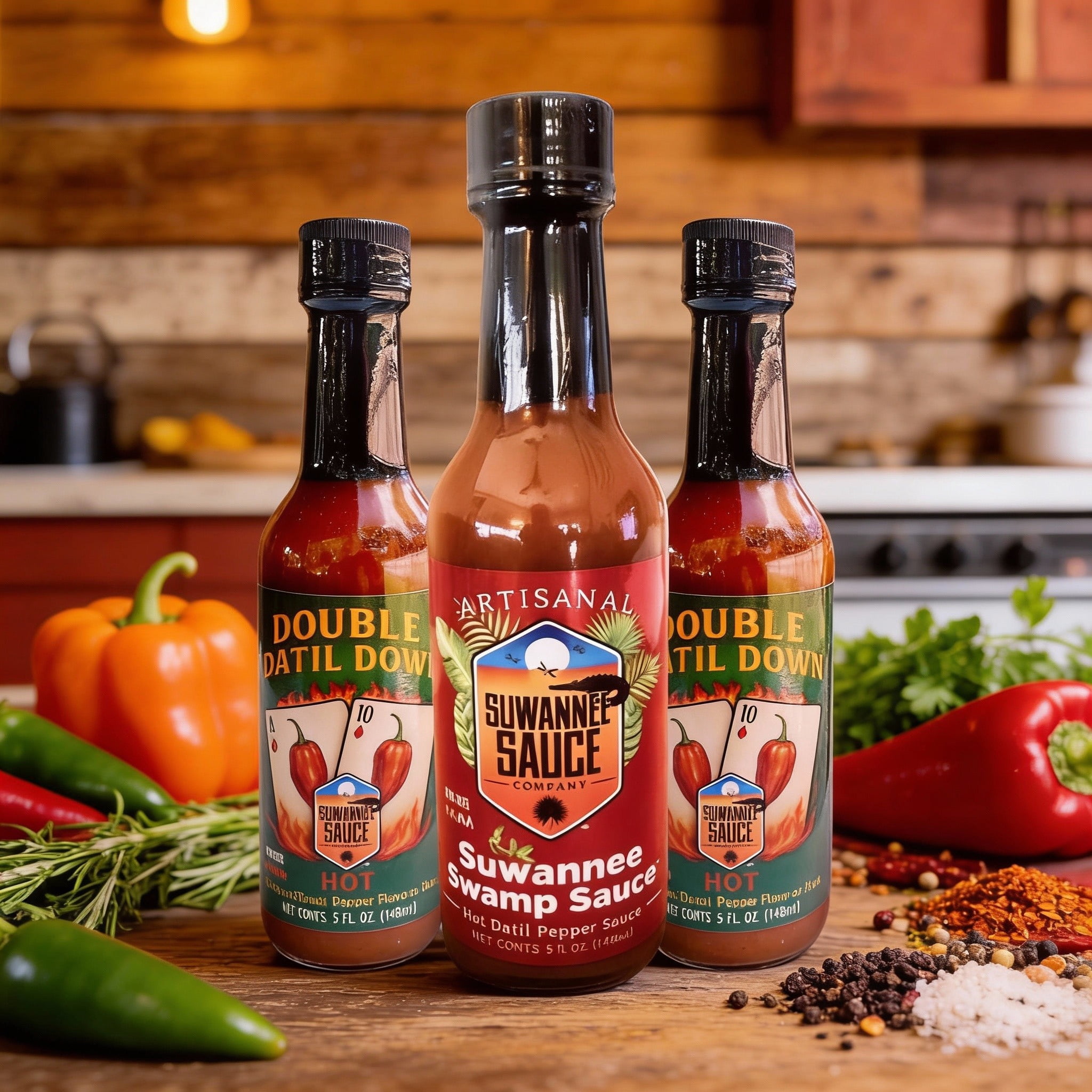 Suwannee Sauce Company Hot Sauce Datil Pepper Variety 3-Pack