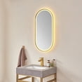 thumbnail image 3 of Vinnova Grande 18" Oval LED Lighted Bathroom Vanity Wall Mirror Gold Aluminum Frame, 3 of 10