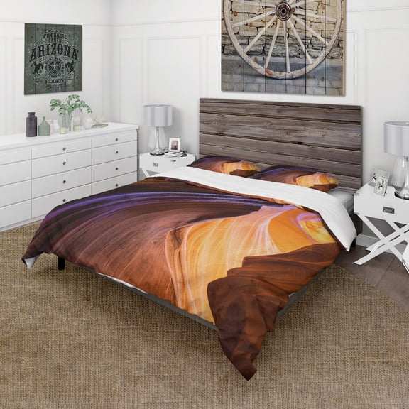 Designart 'Blue Wall of Antelope Canyon' Traditional Duvet Cover Set