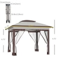 thumbnail image 3 of 12x12 Pop Up Canopy Tent with Netting Carry Bag Instant Sun Shelter 137 sq ft Shade Beige Brown, 3 of 7