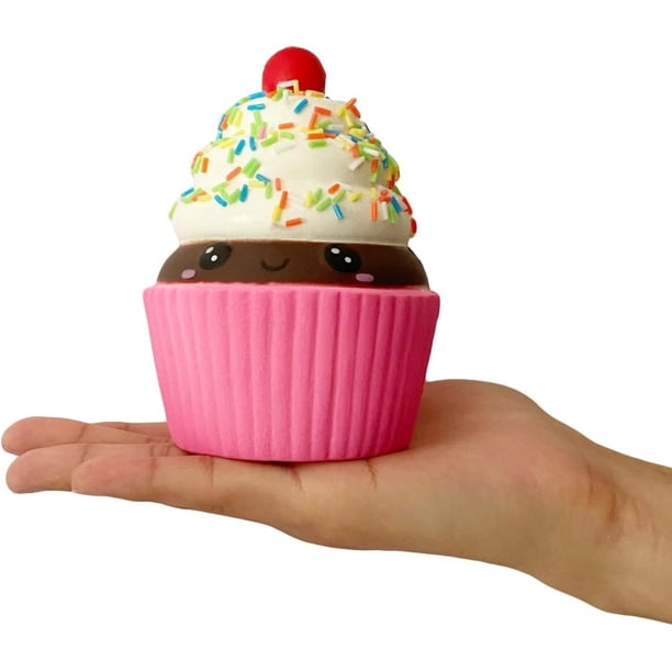 Juguete Squishies de taza de pastel de helado de crecimiento lento para regalo de cumpleaños para niños, lindos juguetes para apretar para aliviar el estrés