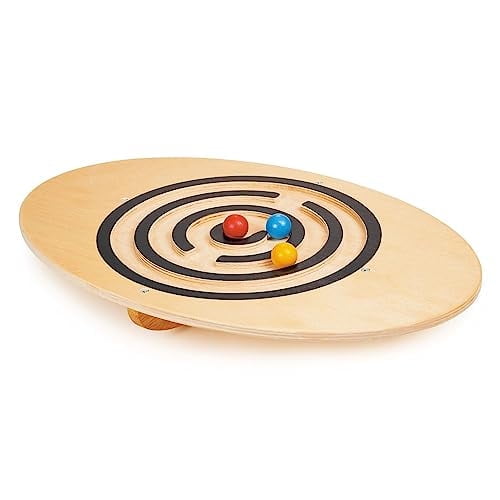 Mentari Toys - Wobble Board - Wooden Balancing Training Board - Gross Motor Skill and Physical Strength Development Toy - Age 3 