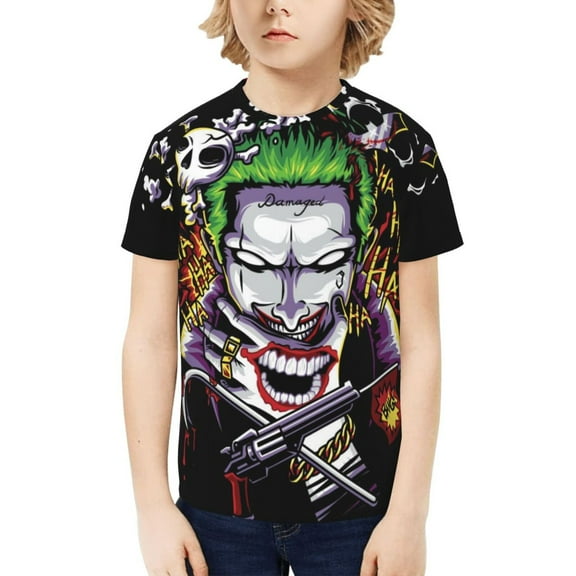 Joker Kids T-Shirt 3d Printed Graphic T-Shirts Boys And Girls Short Sleeve Shirts For Youth Kids X-Small