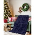 thumbnail image 2 of Retro Christmas Pattern Flannel Blanket for Bed,Travel and Camping, Abstract Blue Country Decoration Super Soft Cozy Blanket for All Seasons 40"x50", 2 of 6