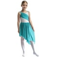 thumbnail image 1 of Jhaoyu Robe de Danse Lyrique Moderne Jazz pour Filles Enfants Robe Justaucorps Irrégulier Performance Danse Bleu Vert 10, 1 of 7