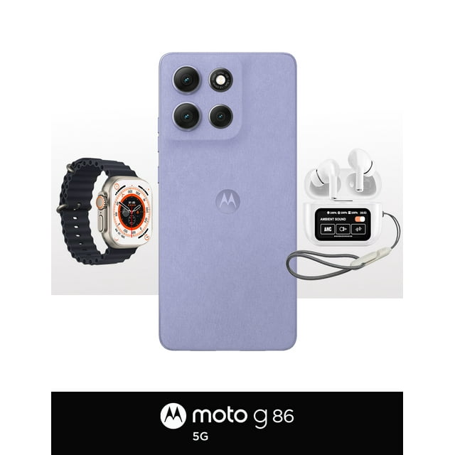 Motorola Moto G86 5G 8GB RAM 256GB Morado +Smartwatch +Audífonos