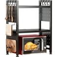 thumbnail image 1 of Adjustable Microwave Stand,Microwave Oven Rack Shelf Heavy Duty 3-Tier Shelf with 9 Hooks for Kitchen Shelves Counter Top Organizer, Holds 180lbs Bakers Racks for Kitchens,with Cutting Boards Stand, 1 of 8