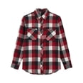 thumbnail image 4 of Cmtiyu Plaid Shirts for Women, Baggy Long Sleeve Down Collar Button Flannel Shirts, Casual Womens Tops with Pockets, S-2XL, 4 of 7