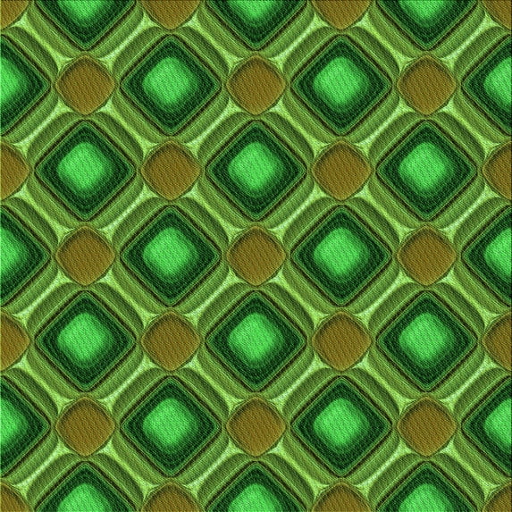 Ahgly Company Indoor Square Patterned Dark Forest Green Area Rugs, 4' Square