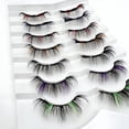 thumbnail image 6 of RAGUPEL Colored Eyelashes Mink Lashes,Fluffy Colorful Lash Clusters,Dramatic Long Thick Cat Fox Eye Lashes Full Curly False Eyelash,3D D Curl Salon Extensions Strip 7 Pairs, 6 of 7