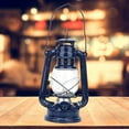 thumbnail image 2 of Oil Burning Lantern Vintage Oil Lamp Indoor Decorative Kerosene Lamp Hanging Kerosene Fuel Lanterns, Vintage Kerosene Lamp Iron Lantern Oil Lamp Party Pub Decoration Gift (Blue), 2 of 8