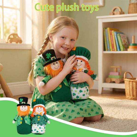 Ultra-Soft Cartoon St. Patrick's Day Plush Toy 10" Cuddly Comforting Huggable Relaxation Gift for Home Decor Bedroom Accessory Stuffed Animals