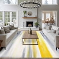 thumbnail image 4 of Yellow Grey Washable Living Room Rugs 5'x7', Abstract Retro Ombre Mottled Texture Farmhouse Low Pile Throw Large Area Rugs Non-Slip Sturdy Edge Binding Carpet for Dining Room Bedside Kitchen, 4 of 9