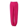 thumbnail image 2 of Lroveb Palazzo Pants for Women,High Waisted Baggy Hippie Gypsy Boho Pants, Pants High Yoga Beach Plus Size Closing Dance Chi Clothes Leggings Hot Pink, 2 of 8