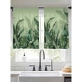 thumbnail image 2 of Palm Leaves Tropical Sheer Curtains 45 Inch Length 2 Panels Set Window Treatments, Green Botanical Summer Green Ombre Rod Pocket Semi Curtains for Living Room/Bedroom/Kitchen Décor, 104"W x 45"L, 2 of 7