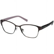 Flower Women's Square Eyeglasses, FLR6013, Penny, Brown, 52-16-135, with Case