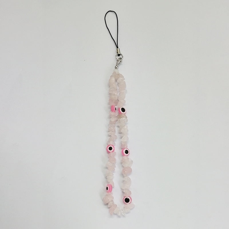 2024 Hot-Selling Phone Chain - INS Style Natural Amethyst Colorful Stone Evil Eye Phone Lanyard