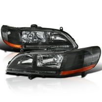 Spec-D Tuning JDM Black Headlights Compatible with 1998-2002 Honda Accord Sedan Coupe L R Pair Headlamps Assembly