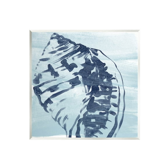 Stupell Industries Aquatic Blue Seashell Motif Graphic Art Unframed Art Print Wall Art, Design by June Erica Vess
