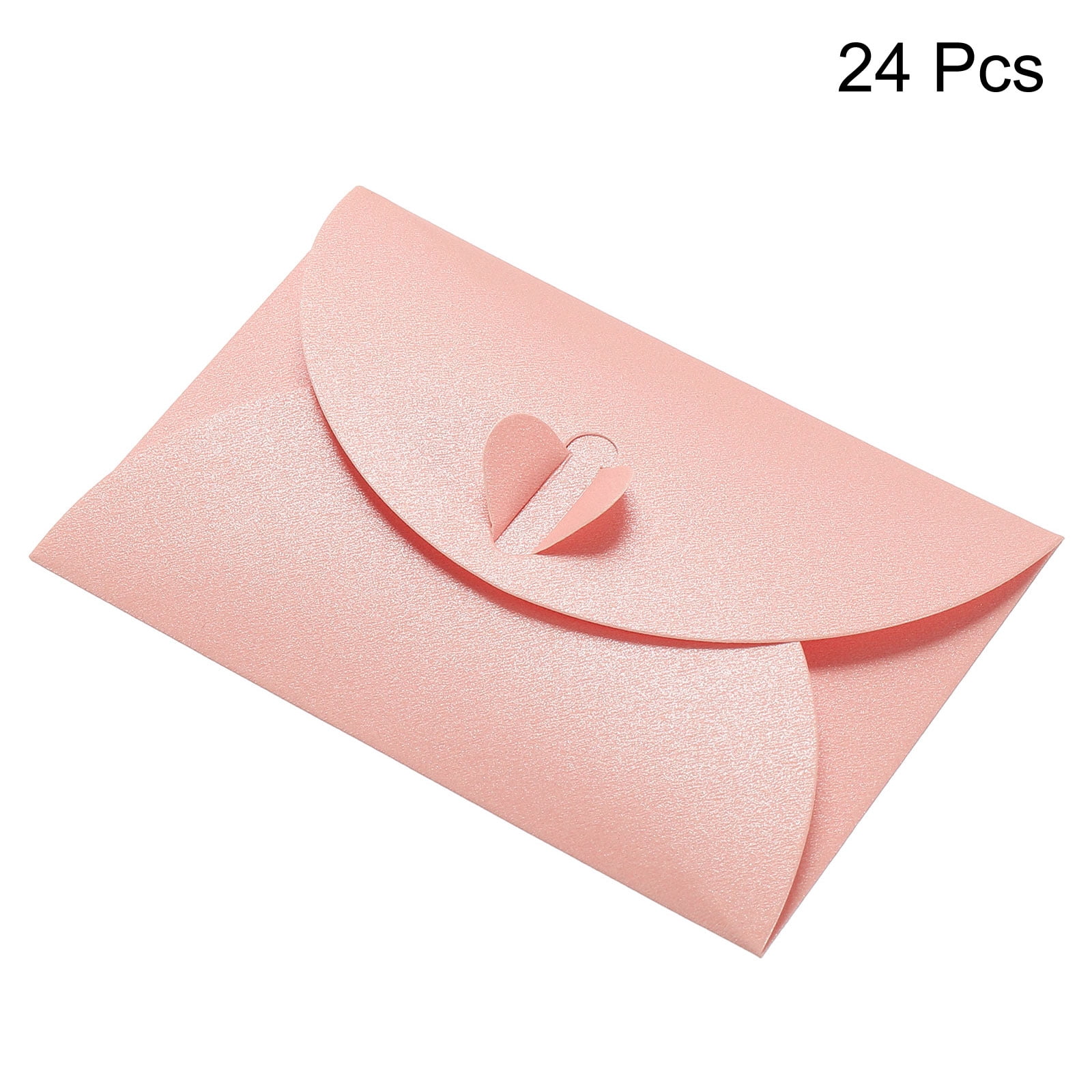 Unique Bargains Heart Clasp Tiny Items Storage Holder Mini Envelopes Pink
