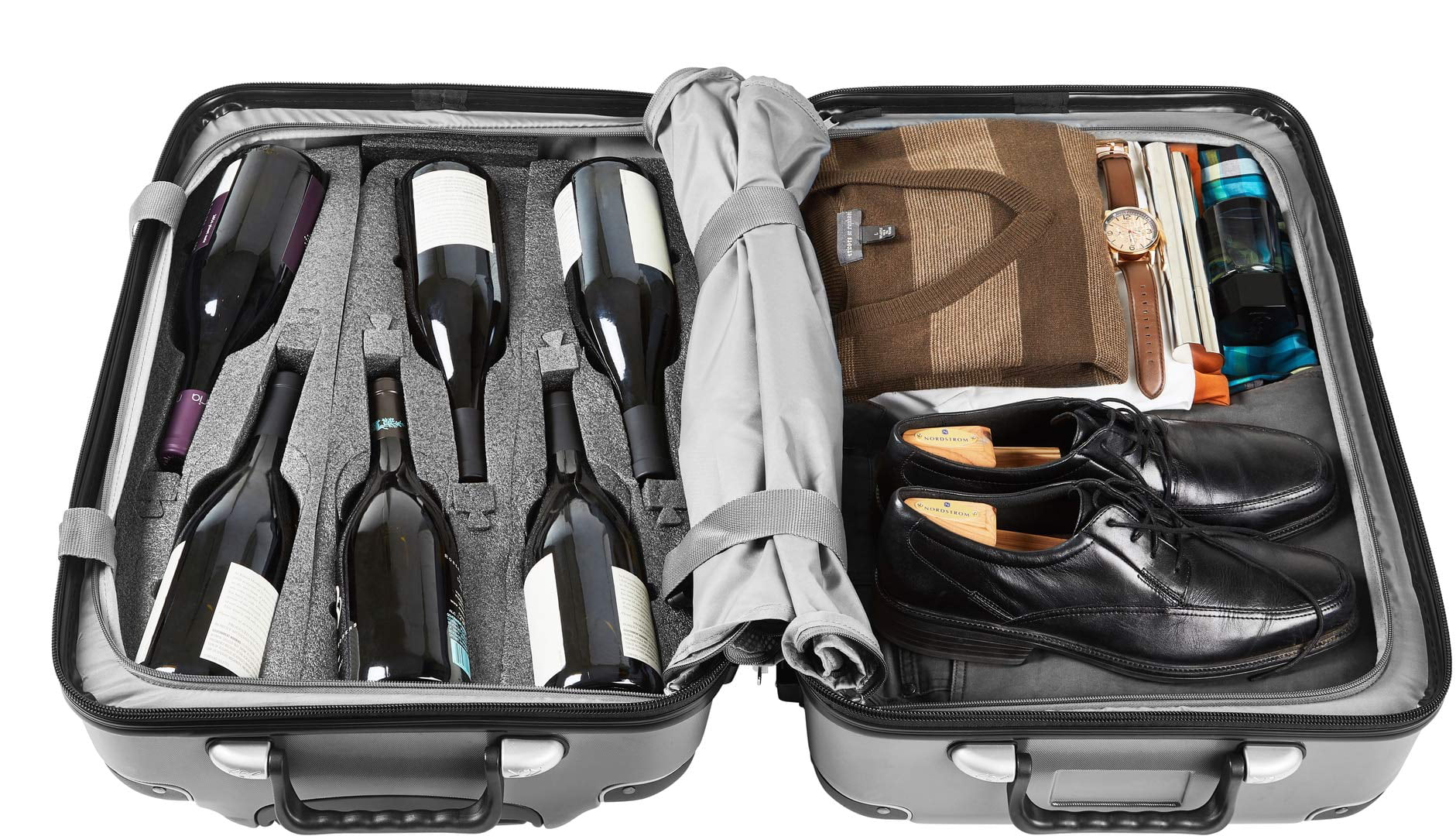FlyWithWine Digital Luggage Scale Burgundy Bundle 2 items: VinGardeValise 12 Bottle Wine Travel Suitcase 