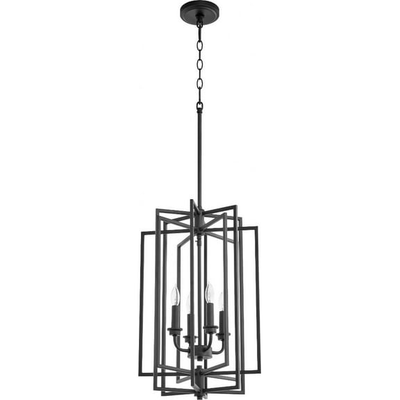 688-4-69 Quorum Lighting Hammond - 4 Light Entry Foyer-22.75 Inches Tall and 14 Inches Wide-Textured Black Finish    -Traditional Installation