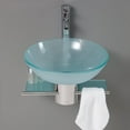 thumbnail image 4 of Modern Bathroom Vanity Wall Mounted Pedestal Frosted Glass Bowl Vessel Sink combo, 4 of 5