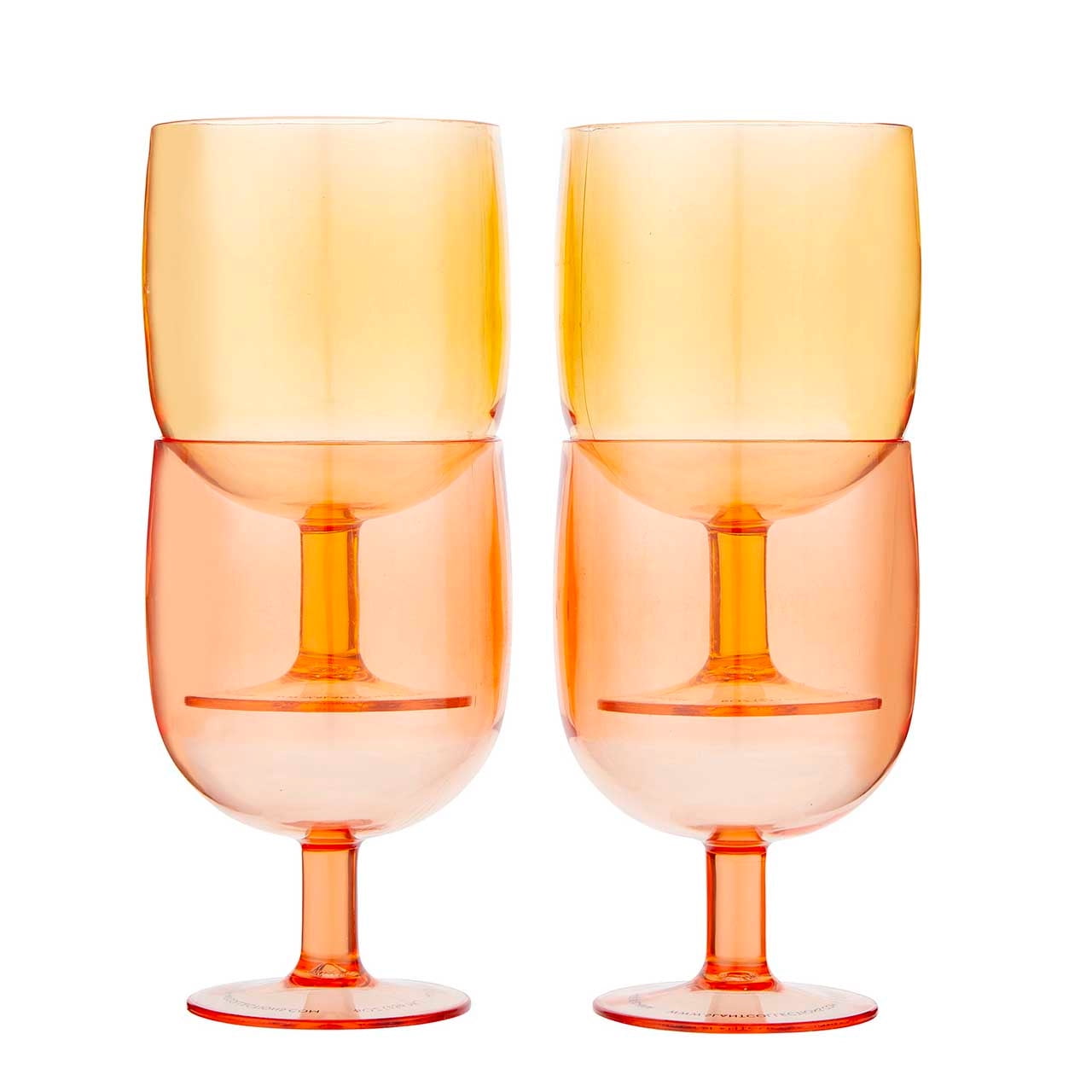 KOXIN-KARLU Classic Stackable 12 ounce Plastic Stem Wine Glasses Acrylic  Glasses, Set of 4 Multicolor