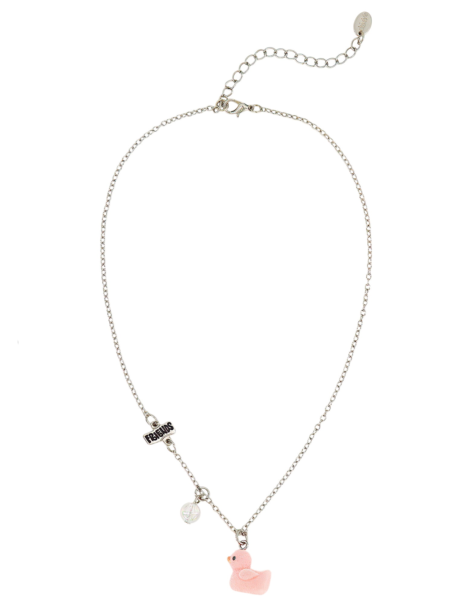 Claire's Children's Best Friends Forever Fuzzy Rubber Ducky Charm Necklaces, 2-Pack