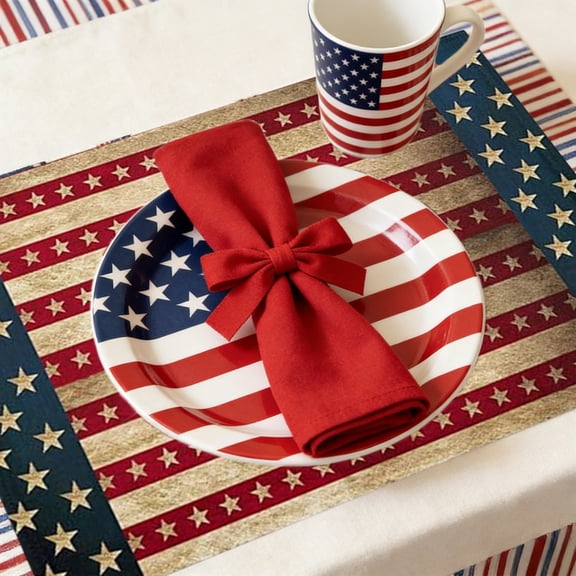 Eespoir USA 250th Anniversary Patriotic Placemat, 4th Of July Memorial Day Placemat, Patriotic Decoration and Supplies, for Celebration, Table Setting, Gift(A)