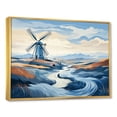 thumbnail image 2 of Designart "Dutch Countryside Wind Turbine Meadows I" Architecture Framed Wall Art - Industrial Blue Wind Turbines Bedroom Framed Canvas Wall Art, 2 of 6