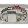 thumbnail image 3 of LBG British Made 10k White Gold Natural Pink Tourmaline Womens Eternity Ring - Size 11.5 - 33 size options, 3 of 5