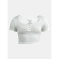 thumbnail image 5 of No Boundaries Seamless Scoop Henley Tee, Women's, 5 of 5