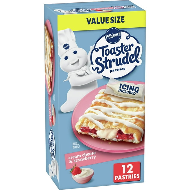 Pillsbury Toaster Strudel Pastries, Cream Cheese & Strawberry, Value