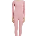 thumbnail image 2 of Guardurnaity Conjunto de pantalones y camisas térmicas de viaje para mujer, para correr, trotar, ejercicio, Fitness, transpirable, ropa interior de Ropa interior Rosa XL, 2 of 6
