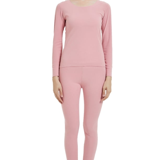 Sonducket Conjunto de pantalones y camisetas térmicas para senderismo y viajes para mujer, conjunto de ropa interior de manga larga de poliéster Ropa interior Rosa M Sonducket AP012876-01
