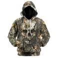 thumbnail image 4 of GHUALURU Men's Skull Camo 3D Graphic Pullover Hoodie with Fall Leaves, Multi1，XL, 4 of 6
