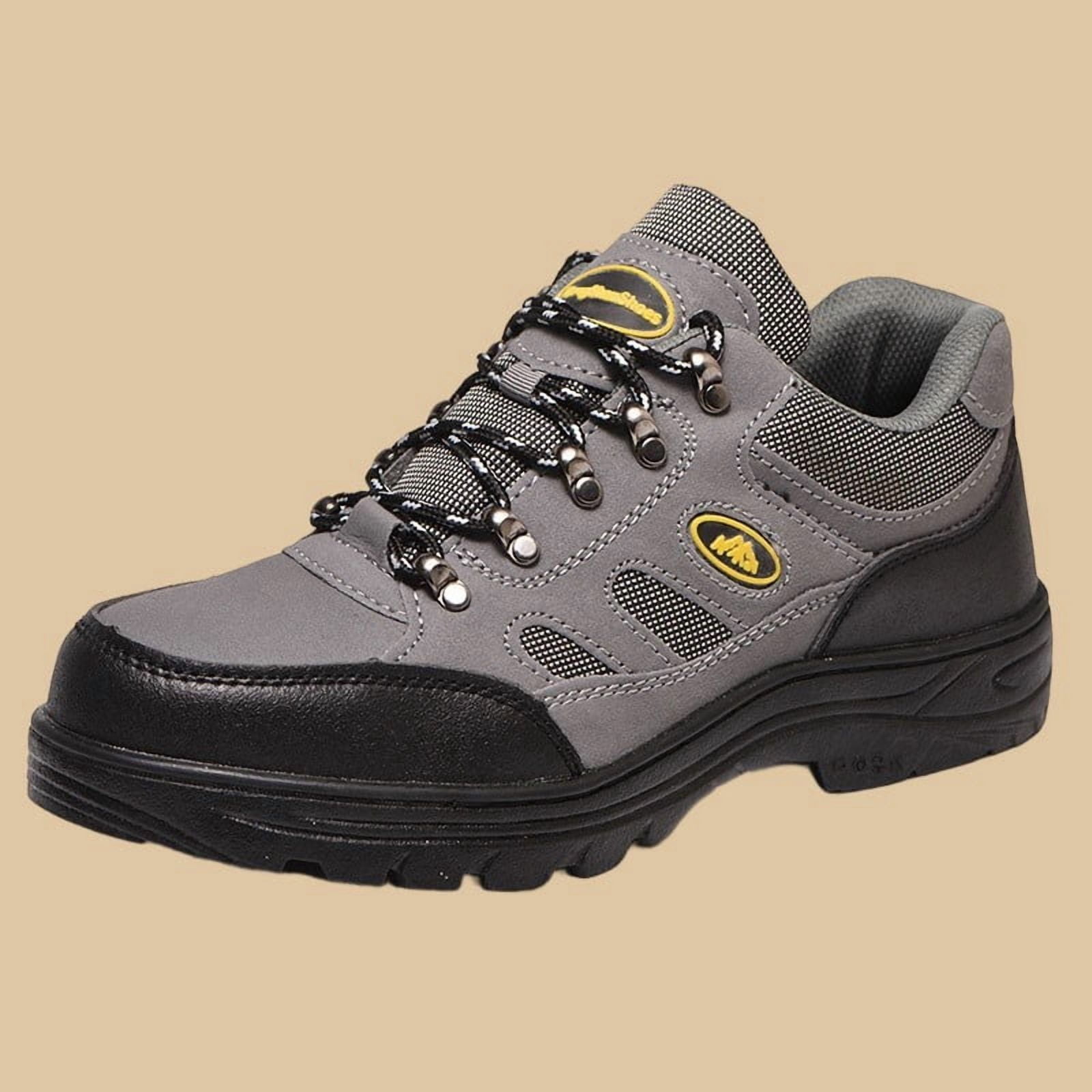 Womens Hiking Shoes Low Top Non Slip Trail Sneakers Comfortable Walking Shoes Durable Rubber Outsole Lightweight Outdoor Gray,Size 7