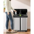 thumbnail image 5 of LAZY BUDDY 16 Gallon Dual Compartments Trash Can, Stainless Steel Kitchen Garbage Can Classified Recycling Bin for Home Office, 5 of 11