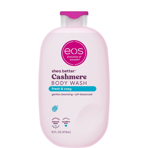 eos Shea Better Cashmere Body Wash - Fresh & Cozy, Creamy Gel Formula, 16 fl oz.