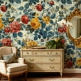 thumbnail image 3 of Vintage Floral Peel and Stick Wallpaper Boho Floral Contact Paper 17.7" x118.1" Flower Wallpaper Peel and Stick Flower Self Adhesive Wall Paper for Bedroom Removable Decorative, 3 of 9