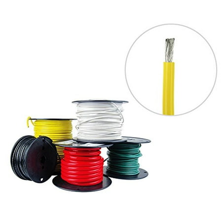 - 6 AWG Marine Wire Tinned Copper Primary Boat Cable 100 ft Yellow USA Made