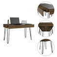 thumbnail image 3 of Mahogany 1-Drawer Rectangle Writing Desk with Hairpin Legs, 3 of 7